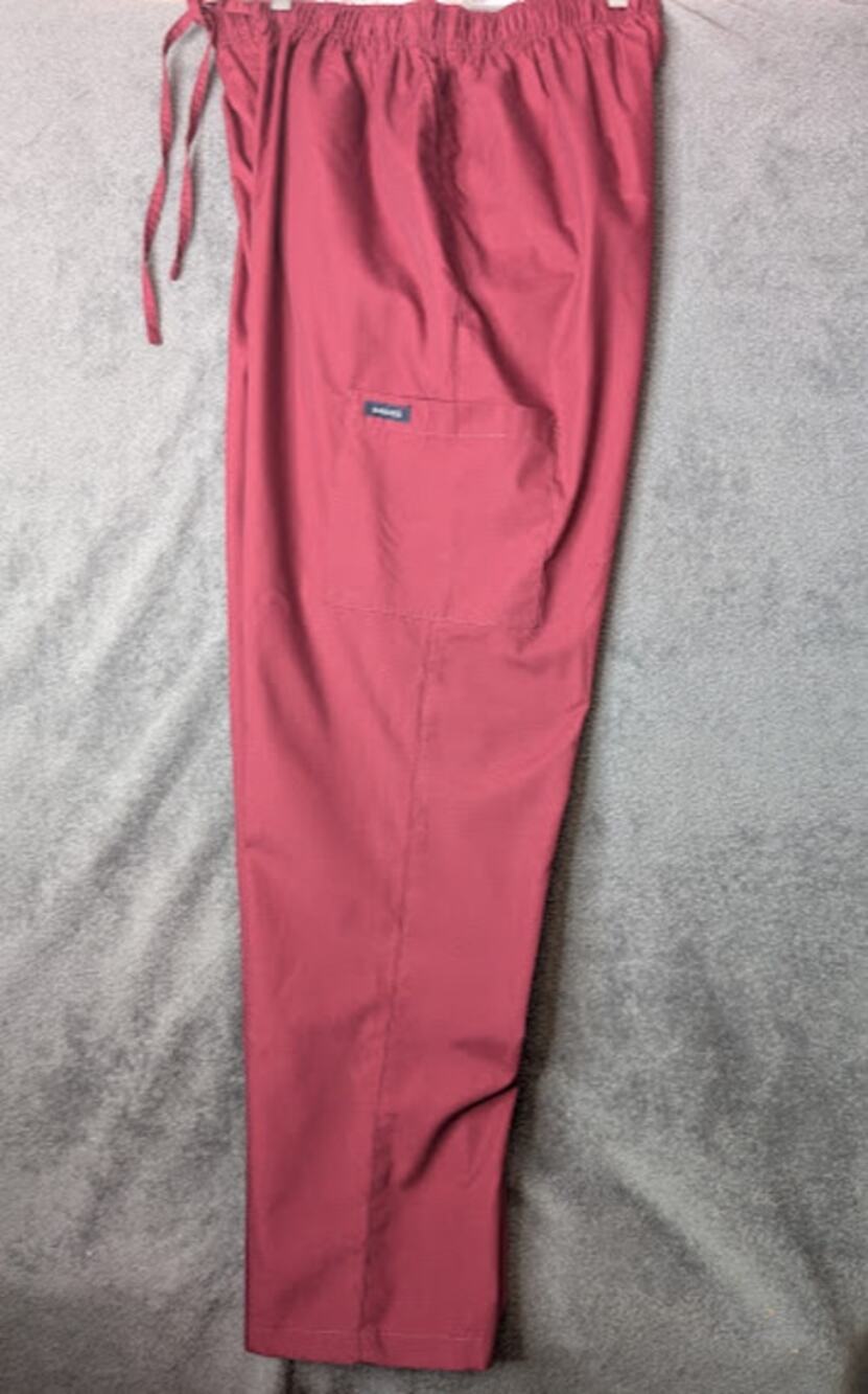 DAGACCI unisex cargo scrub pants XL Burgundy drawstring NWOT
